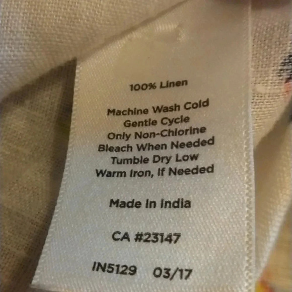 Talbot 100% Linen Sleeveless Bird Top Size Large NWOT Preppy Minimalist Nautical - Picture 4 of 6